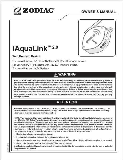iAqualink 2 Web Connect Device
